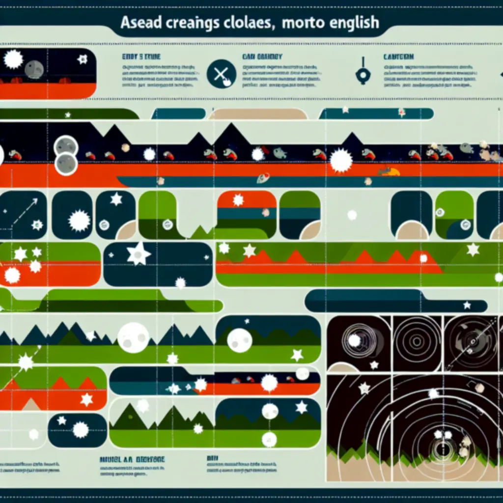 Infografika postępu poziomów: kolejne fale, wzrost tempa i trudności