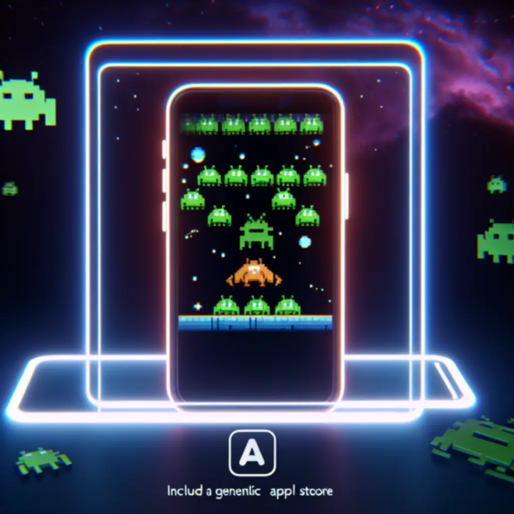 Ekran pobierania Space Invaders z Google Play na smartfonie